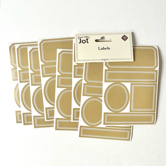 🏷️ 40 brown antique style sticker sheet labels various shapes & sizes - Picture 2 of 10